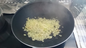 Diced onion and garlic